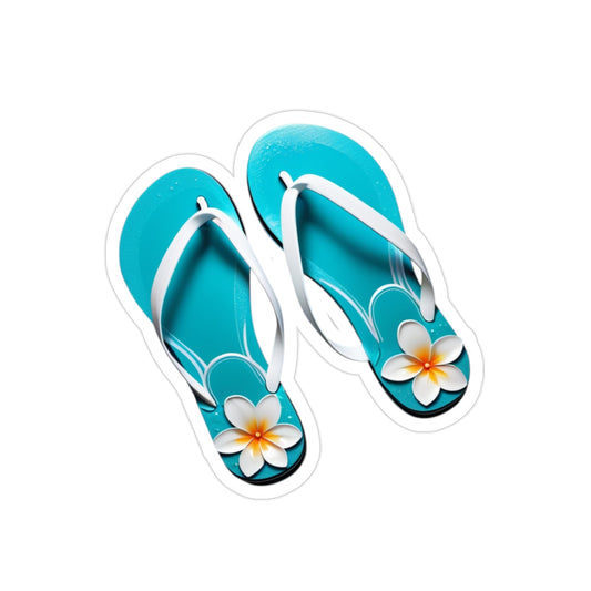 Tropical Flip-Flop Die-Cut Outdoor Sticker - Fun Summer Vibes