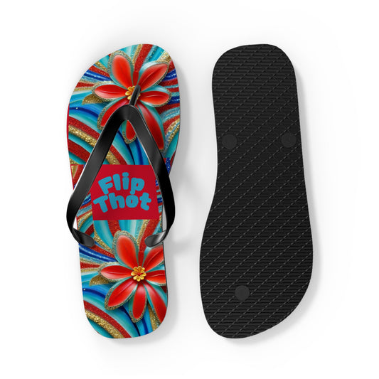 Flip Flops Hawaiian Floral Art Design by Flip Thot